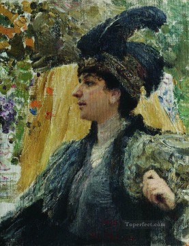  1916 Oil Painting - portrait of v v verevkina 1916 Ilya Repin